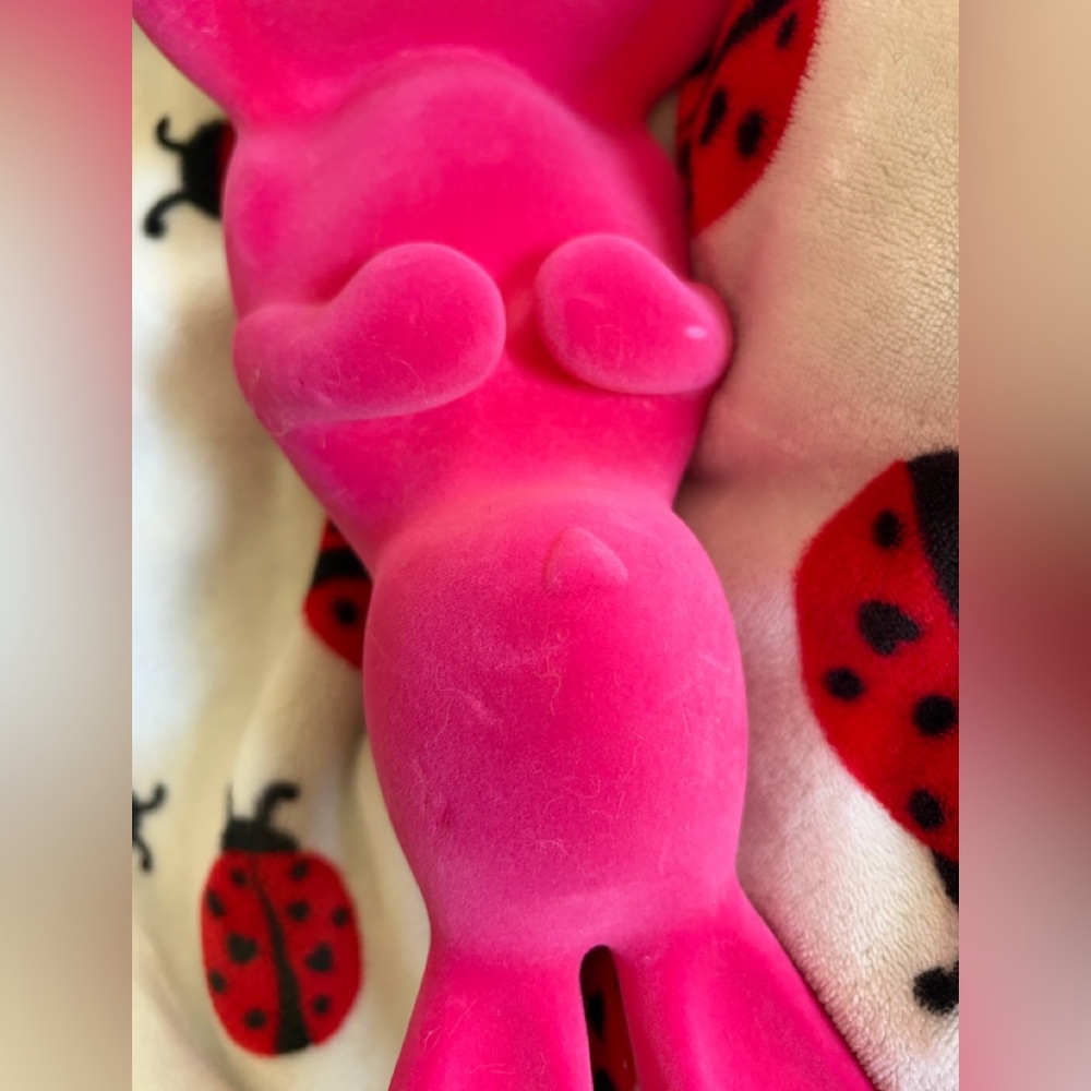 Bath & Body Works Bunny Rabbit Flocked Pink 3 Wick Candle Holder EUC - Picture 8 of 8